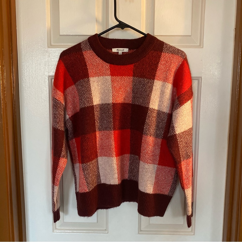 Madewell Red Checkered Sweater
